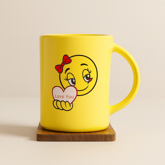 Bhokals  Love Emoji Yellow Coffee Mug