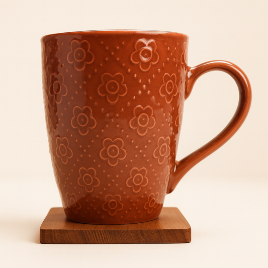 Bhokals Flower Texture Brown Coffee Mug