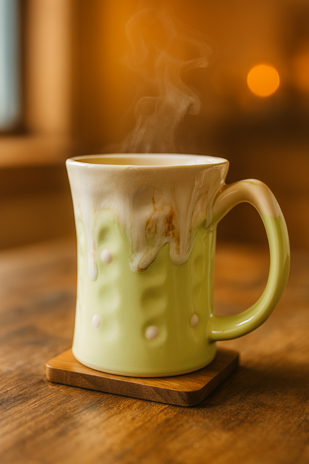 Bhokals Big Dots Green Round Coffee Mug