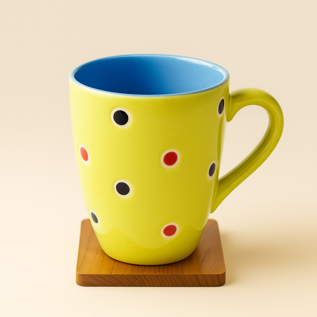 Bhokals Dots Printed Green Blue Coffee Mug