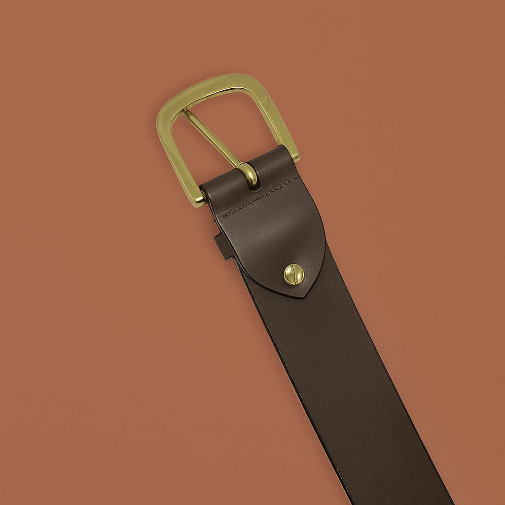Bhokals Men Chocolate Brown Casual Leather Belt