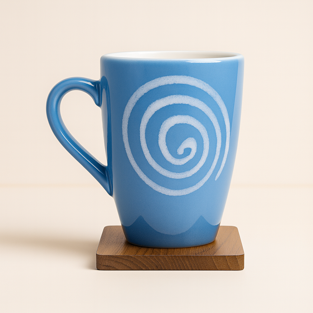Bhokals Circle Printed Sky Blue Coffee Mug