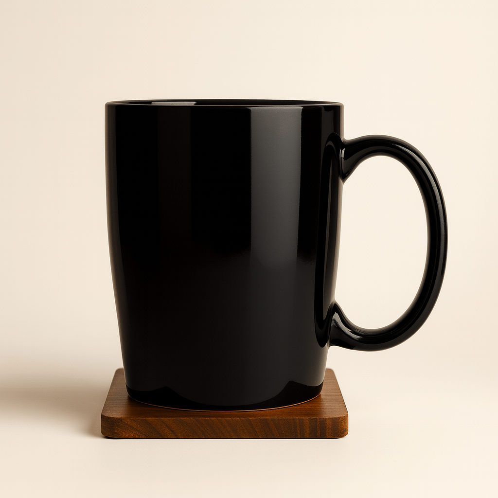 Bhokals Solid Black Round Coffee Mug