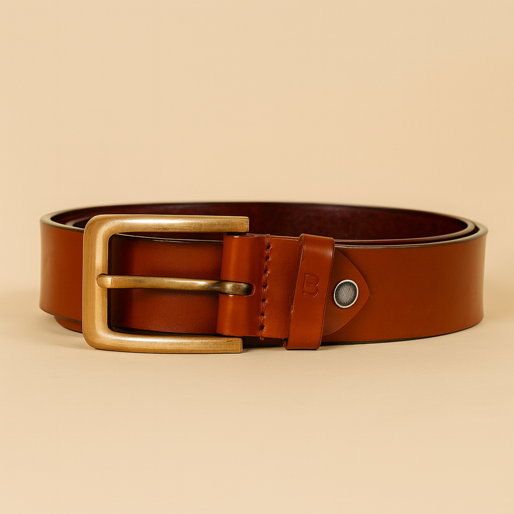 Bhokals Men Solid Brown Casual Leather Belt