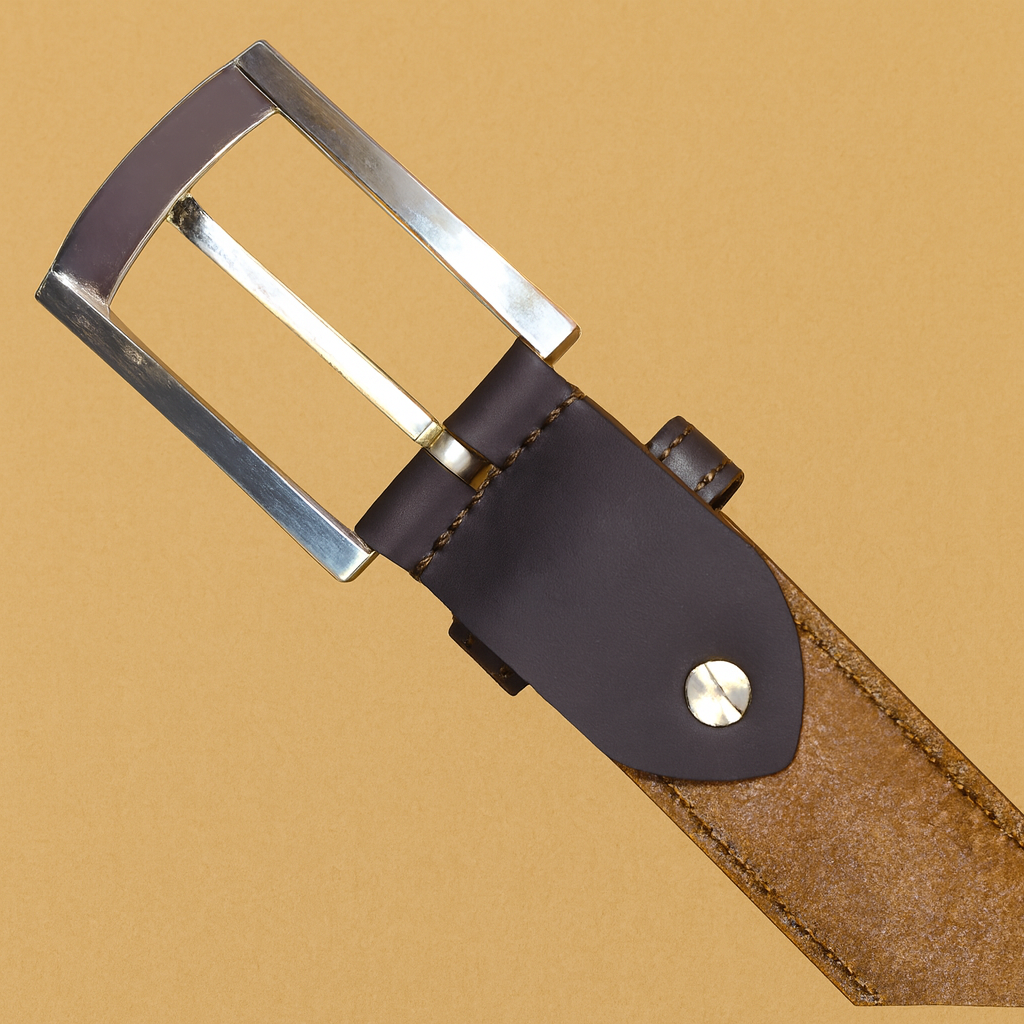 Bhokals Men Black Formal Leather Belt