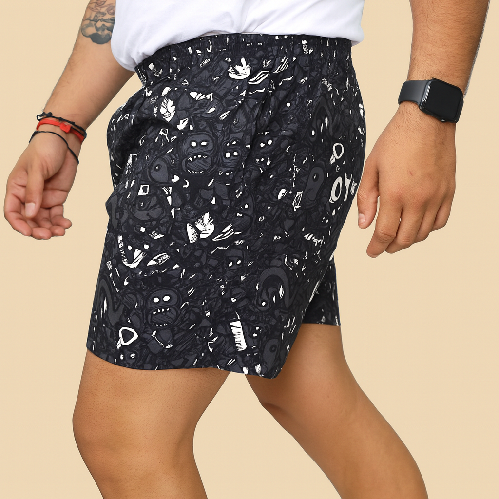 Grey Ghost Printed Cotton Boxer For Men
