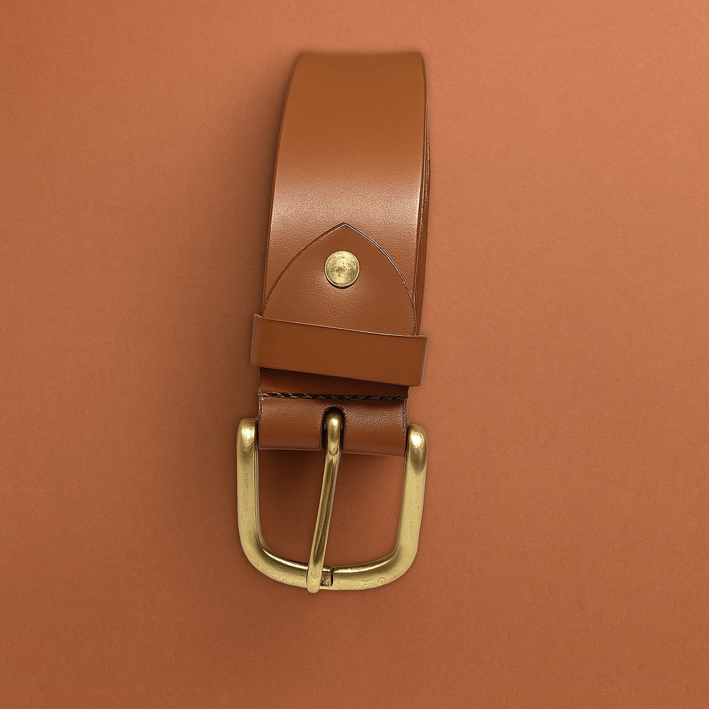 Bhokals Men Solid Tan Leather Belt