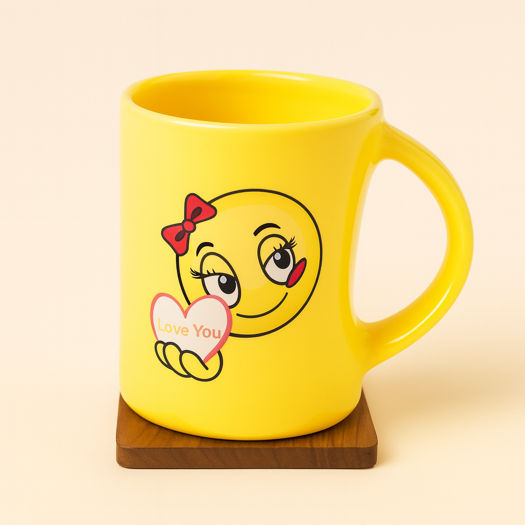 Bhokals  Love Emoji Yellow Coffee Mug