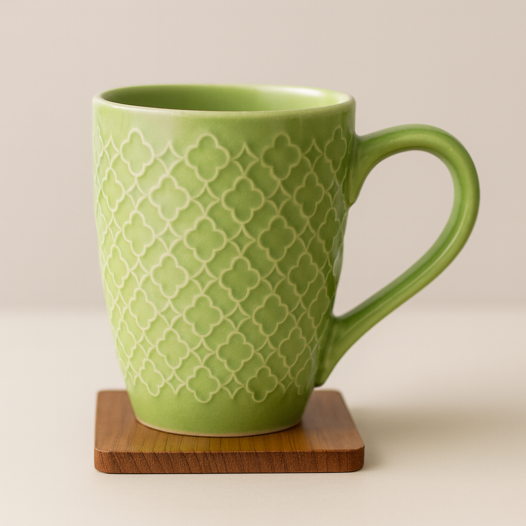 Bhokals Flower Texture Green Coffee Mug