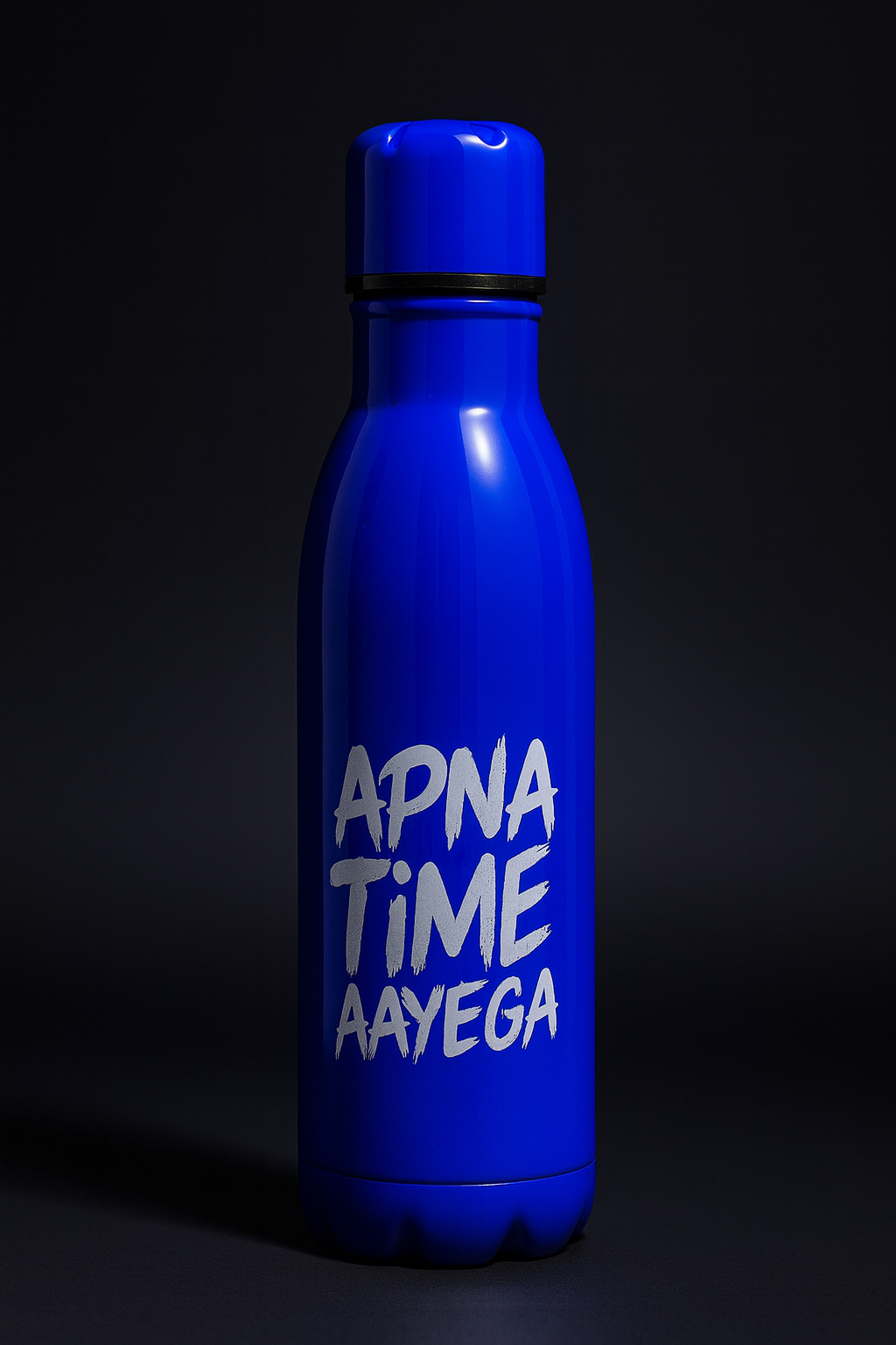 Apna Time Ayega Printed Blue Water Bottle