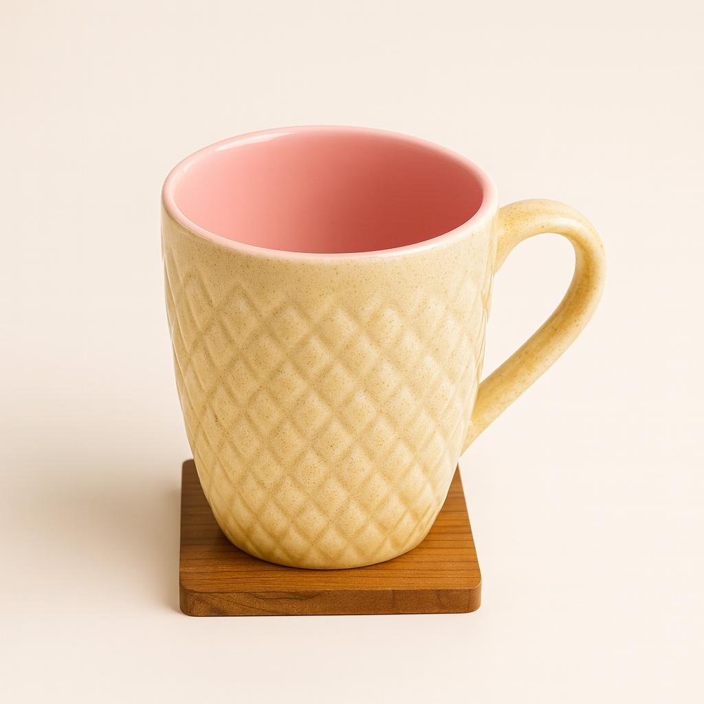 Bhokals Bone China Pink Cream Coffee Mug