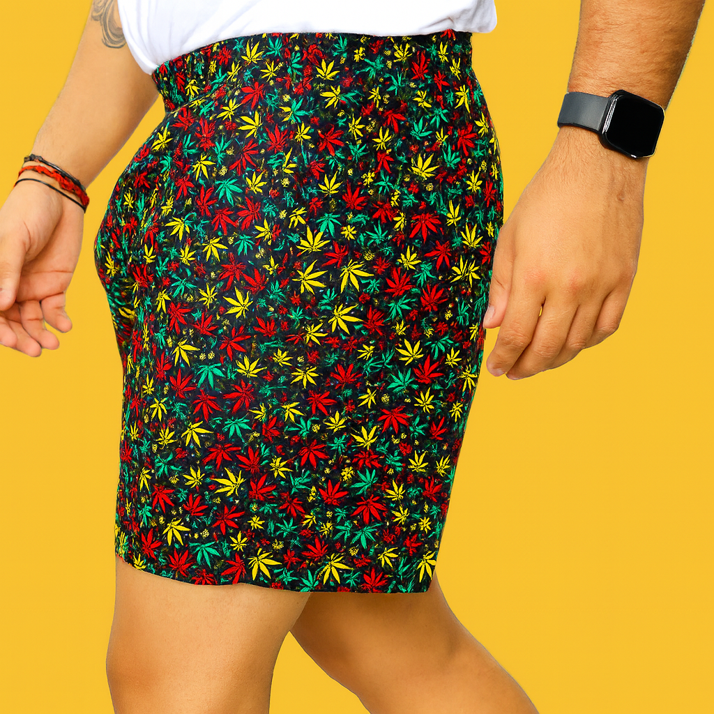 Black Flower Printed Cotton Boxer For Men