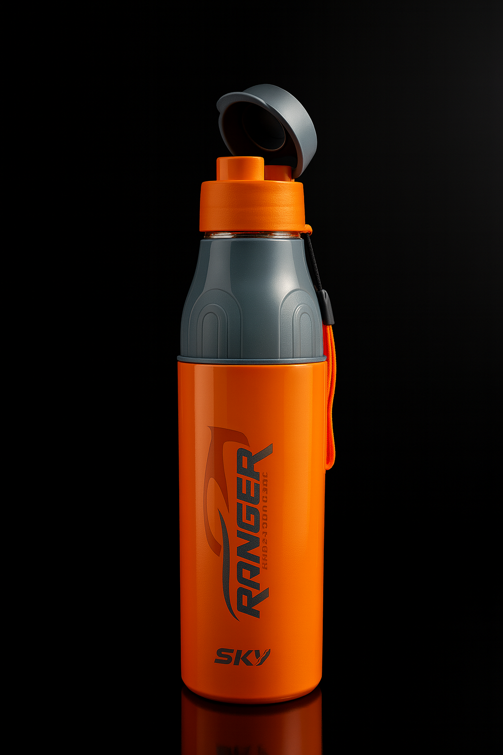 Sky Ranger Printed 1000ml Orange Stainless Steel Water Bottle