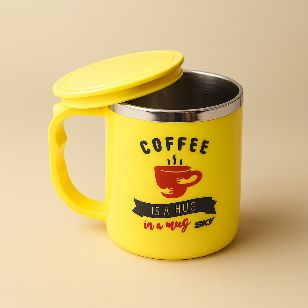 Jolly Steel Small Yellow Coffee Mug
