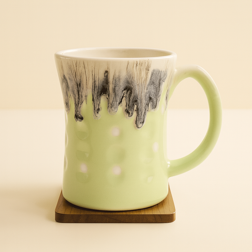 Bhokals Big Dots Light Green Round Coffee Mug