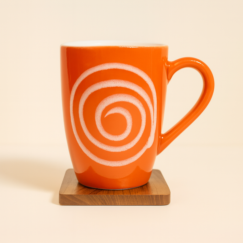 Bhokals Circle Printed Orange Coffee Mug