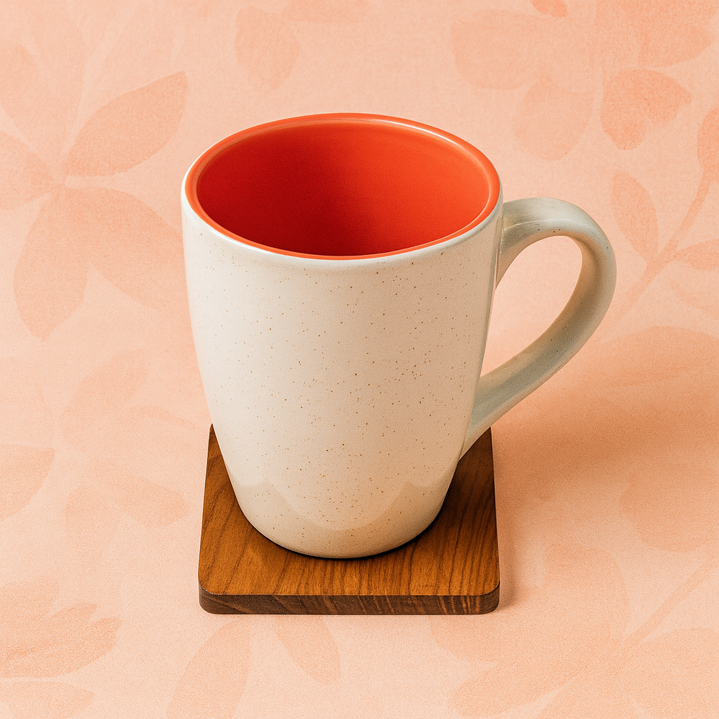 Bhokals Dots Print Tan Brown White Coffee Mug