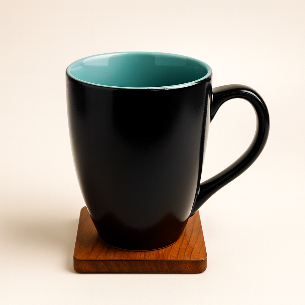 Bhokals Dual Print Sea Green Solid Black Coffee Mug