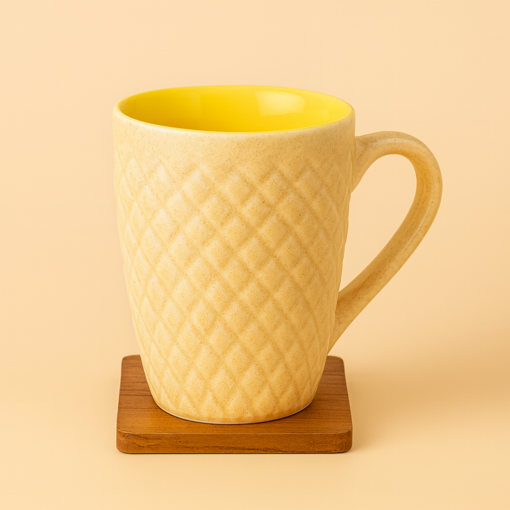 Bhokals Bone China Yellow Cream Coffee Mug
