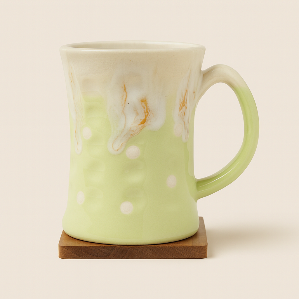 Bhokals Big Dots Green Round Coffee Mug