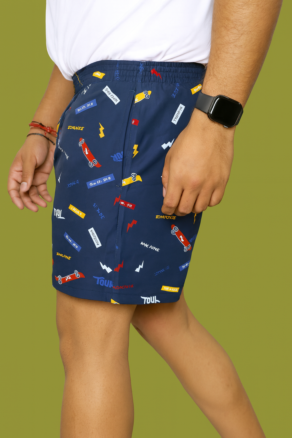 Navy Tour Printed Cotton Boxer For Men