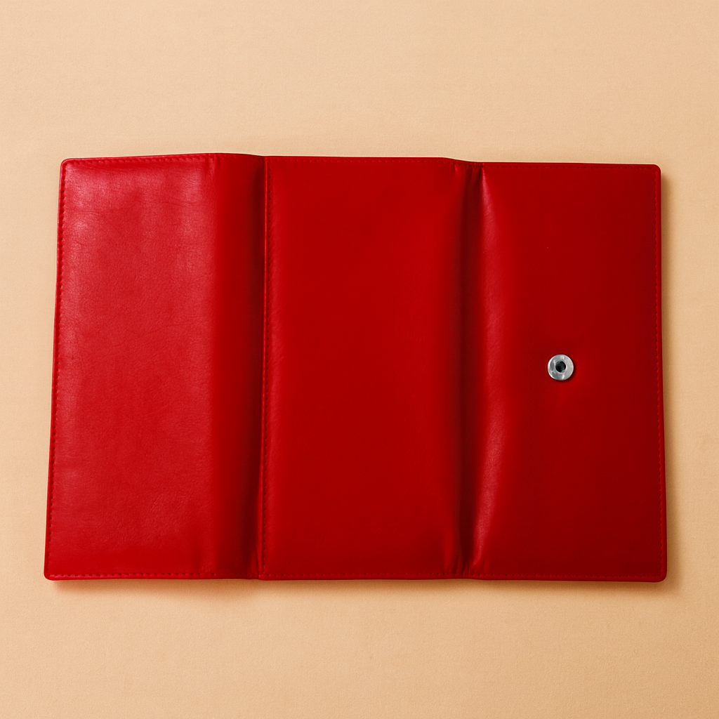 Leather Solid Red Women Wallet