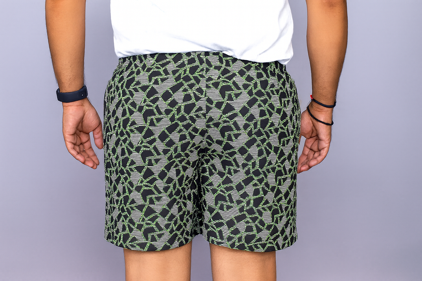 Black Geomatric Texture Cotton Boxer For Men