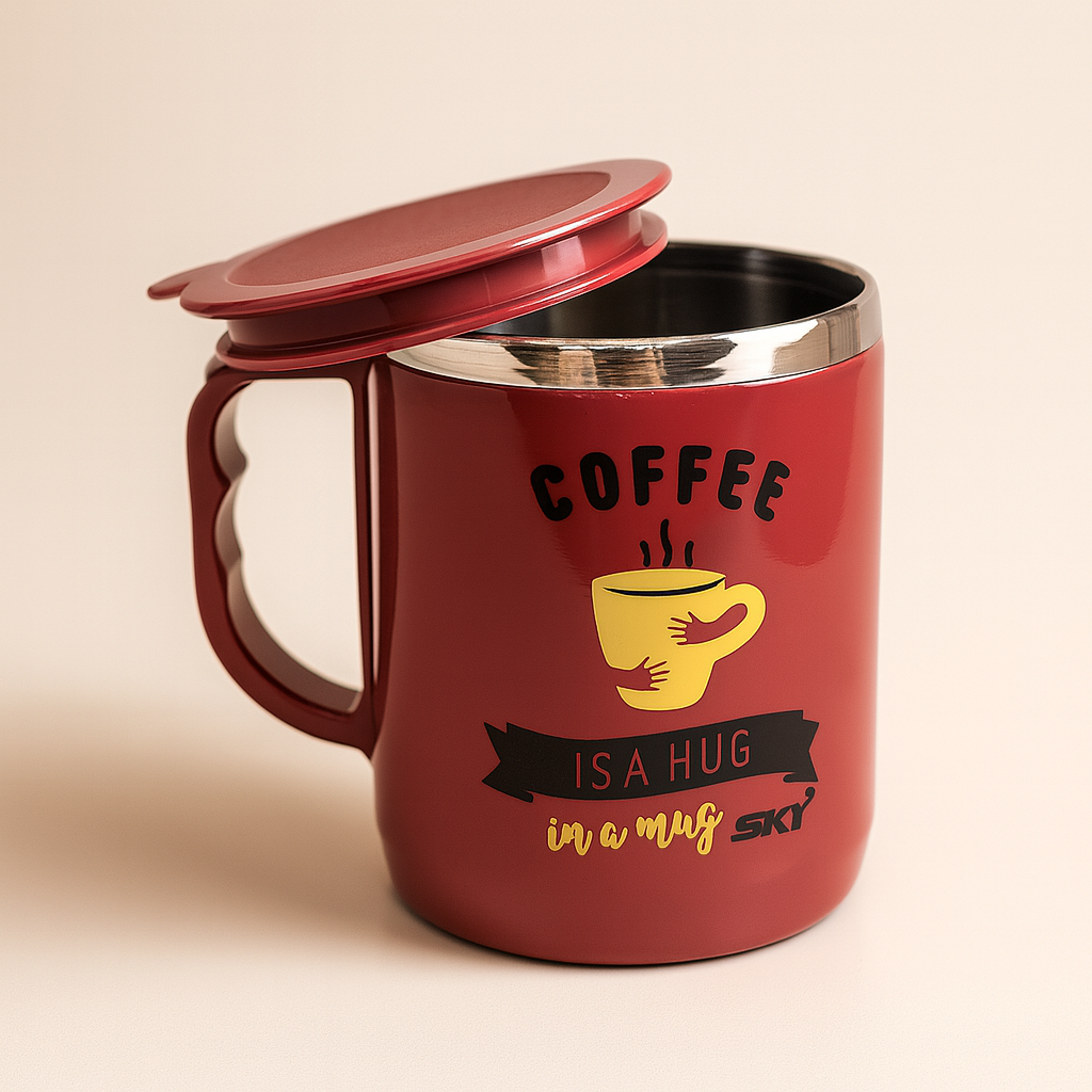 Jolly Steel Big Maroon Coffee Mug