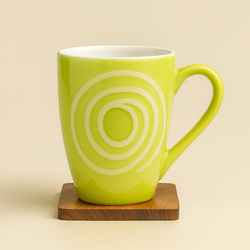 Bhokals Circle Printed Light Green Coffee Mug