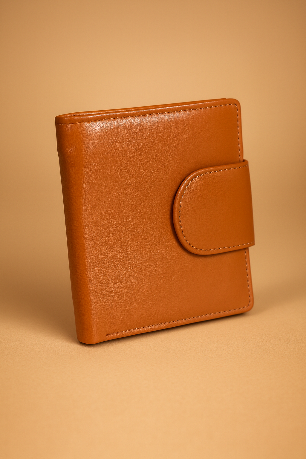 Leather Solid Orange Women Pocket Wallet