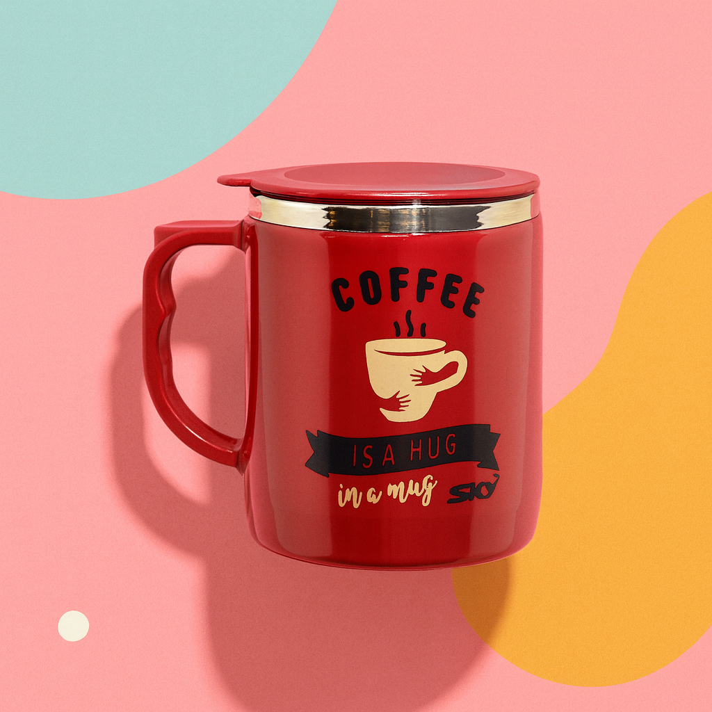 Jolly Steel Big Maroon Coffee Mug