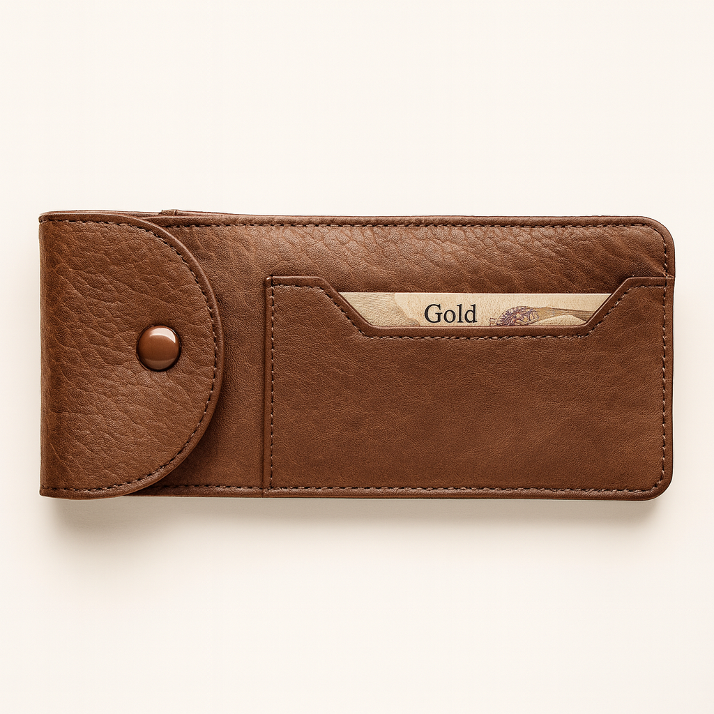 Leather Brown crocs sunglass Pouch
