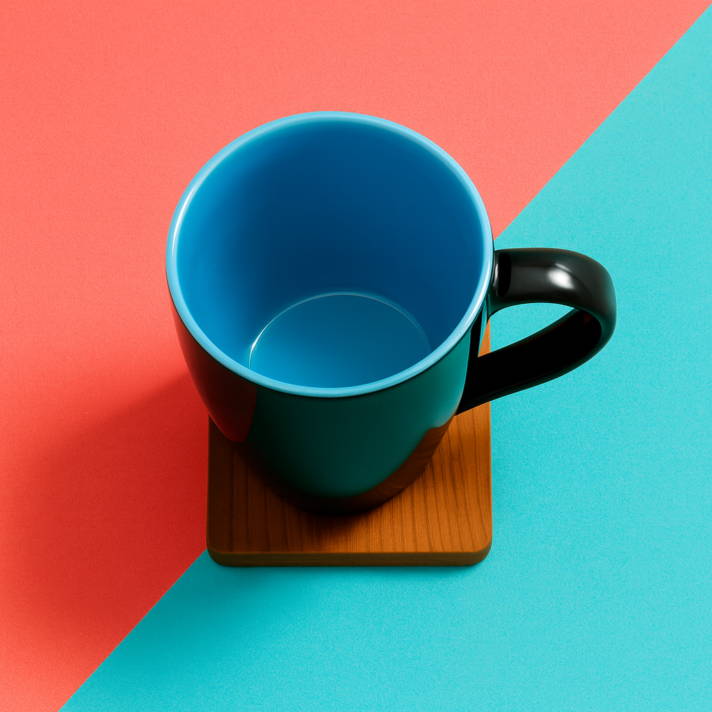 Bhokals Dual Print Sky Blue Solid Black Coffee Mug