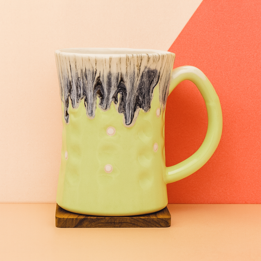 Bhokals Big Dots Light Green Round Coffee Mug