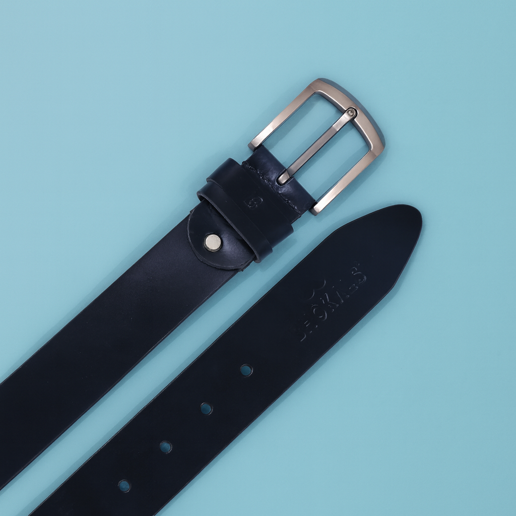 Bhokals Men Black Formal Leather Belt