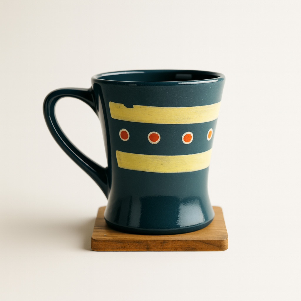 Bhokals Ceramic Green Yellow Coffee Mug