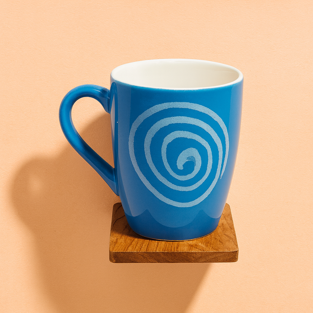 Bhokals Circle Printed Sky Blue Coffee Mug