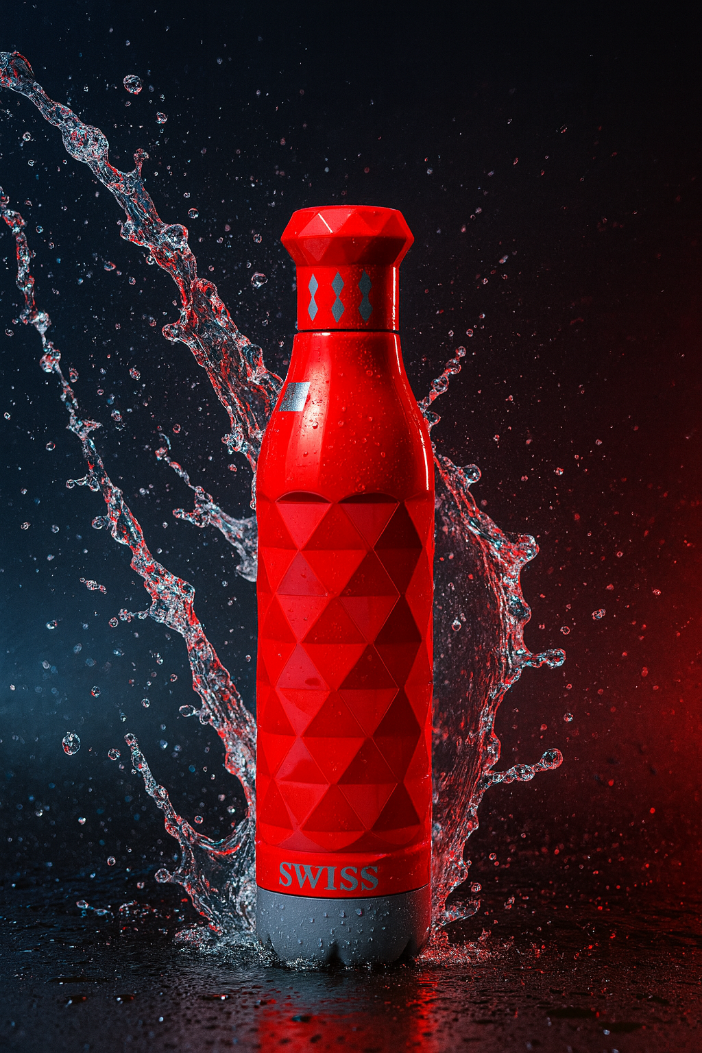 Swiss Printed Pu 750ml Red Water Bottle