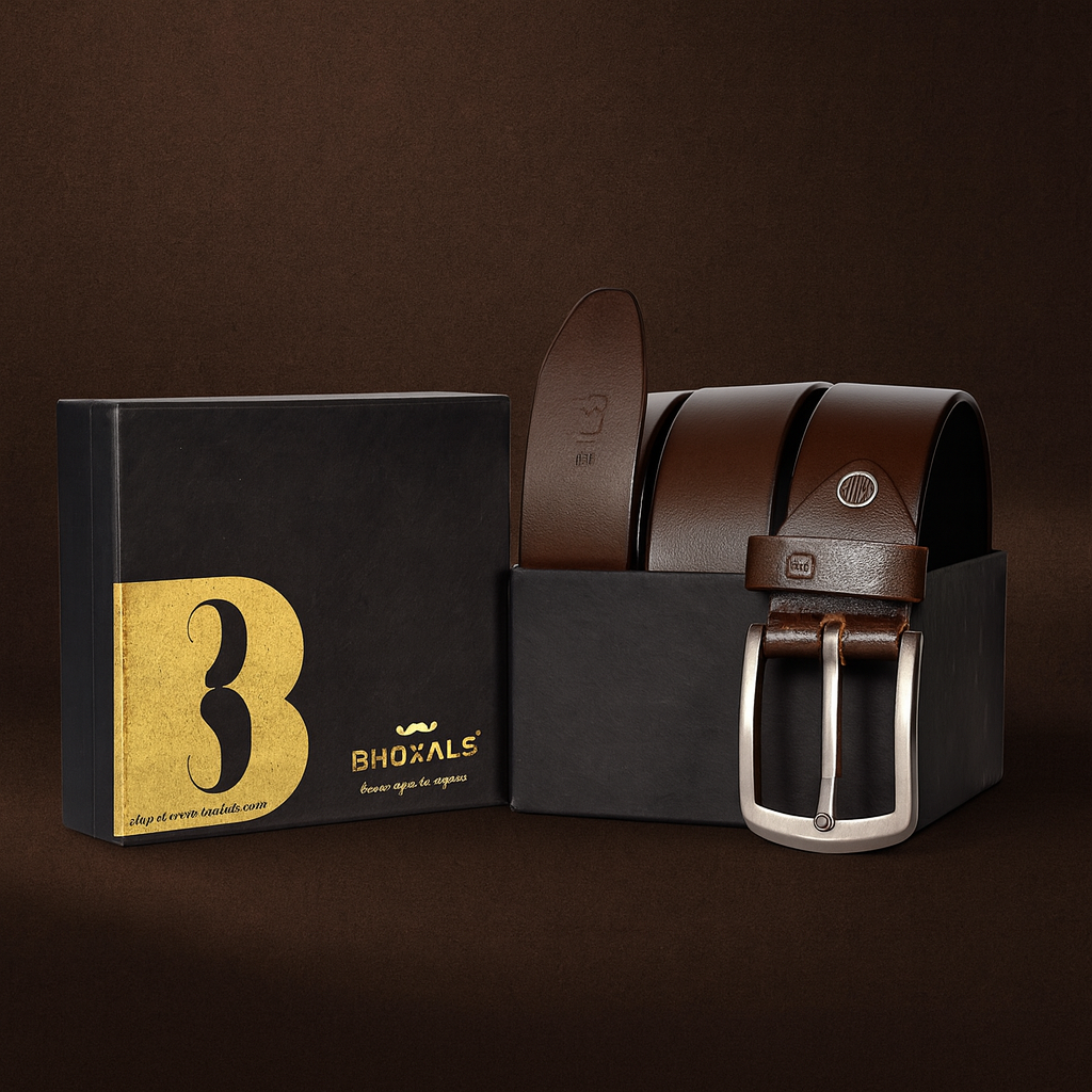 Bhokals Men Brown Casual Leather Belt