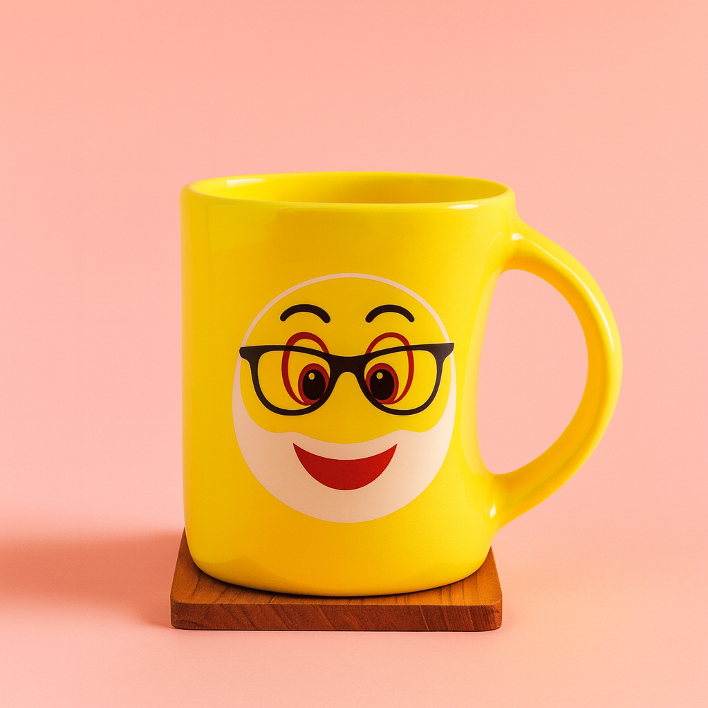 Bhokals  Funny Emoji Yellow Coffee Mug