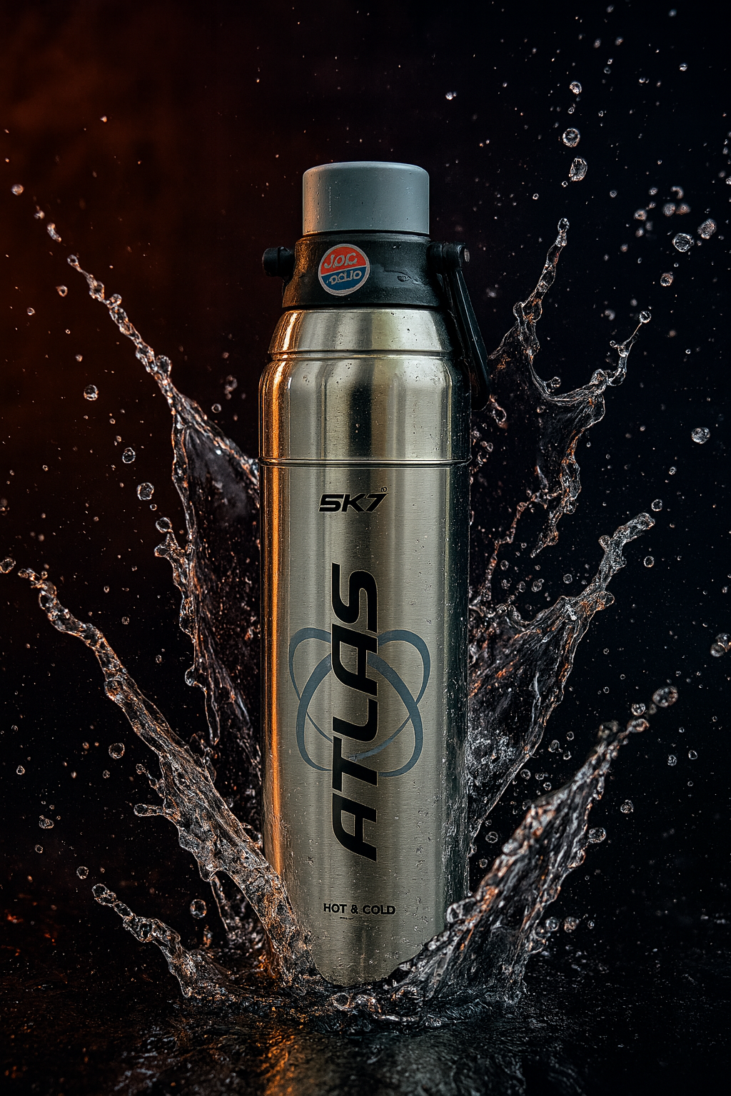 Sky Atlas Printed 1400ml  Silver Pu Layer Steel Water Bottle