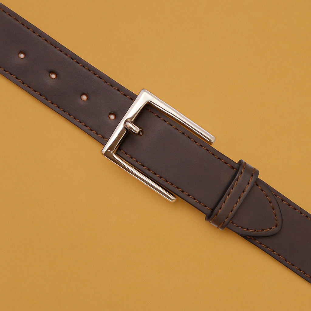 Bhokals Men Black Formal Leather Belt