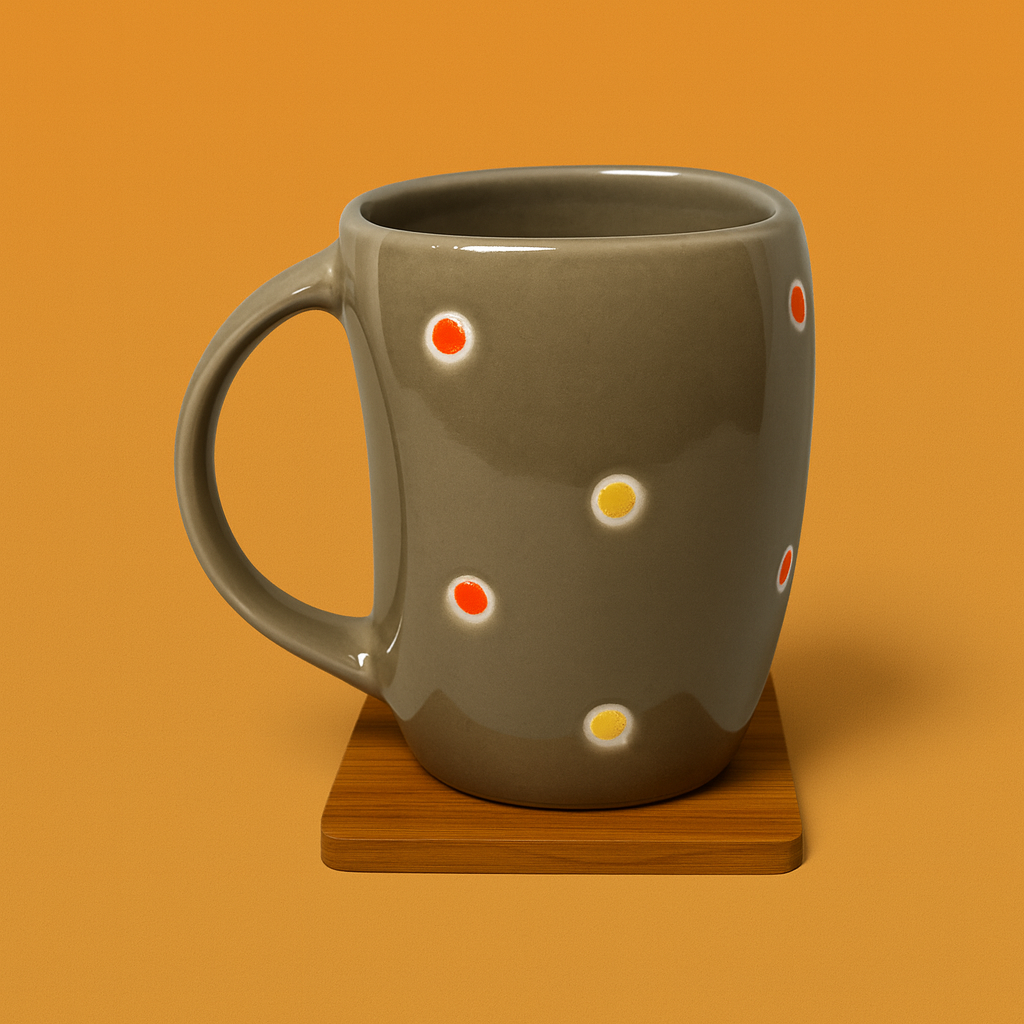 Bhokals Ceramic Grey Dotted Coffee Mug