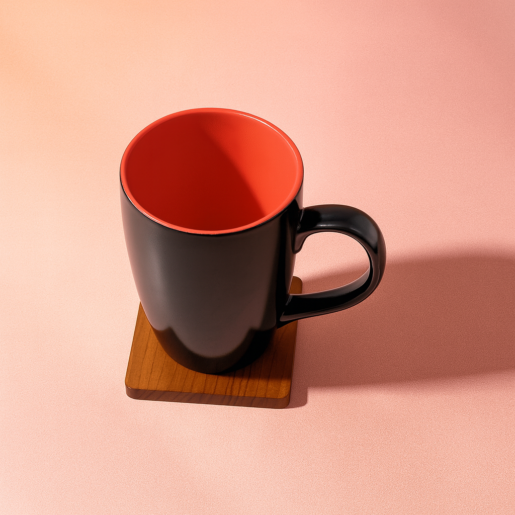 Bhokals Dual Print Red Solid Black Coffee Mug