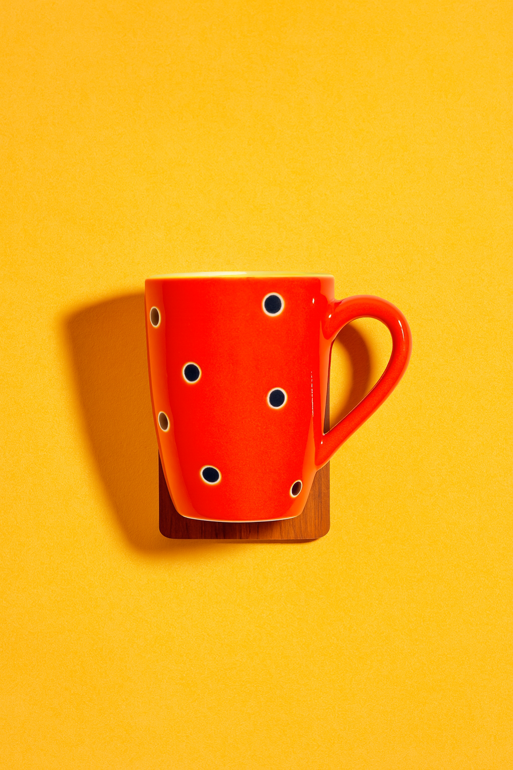 Bhokals Dots Printed Orange Yellow Coffee Mug