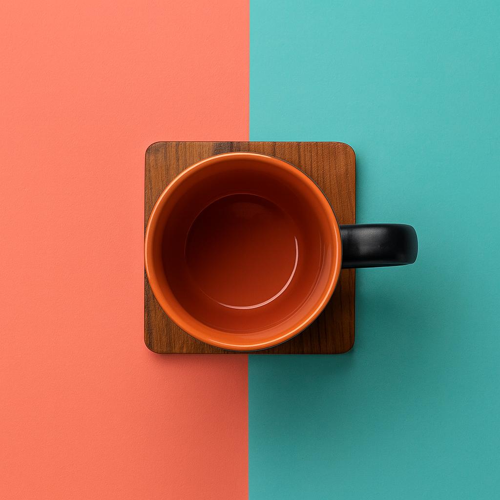 Bhokals Dual Print Brown Solid Black Coffee Mug