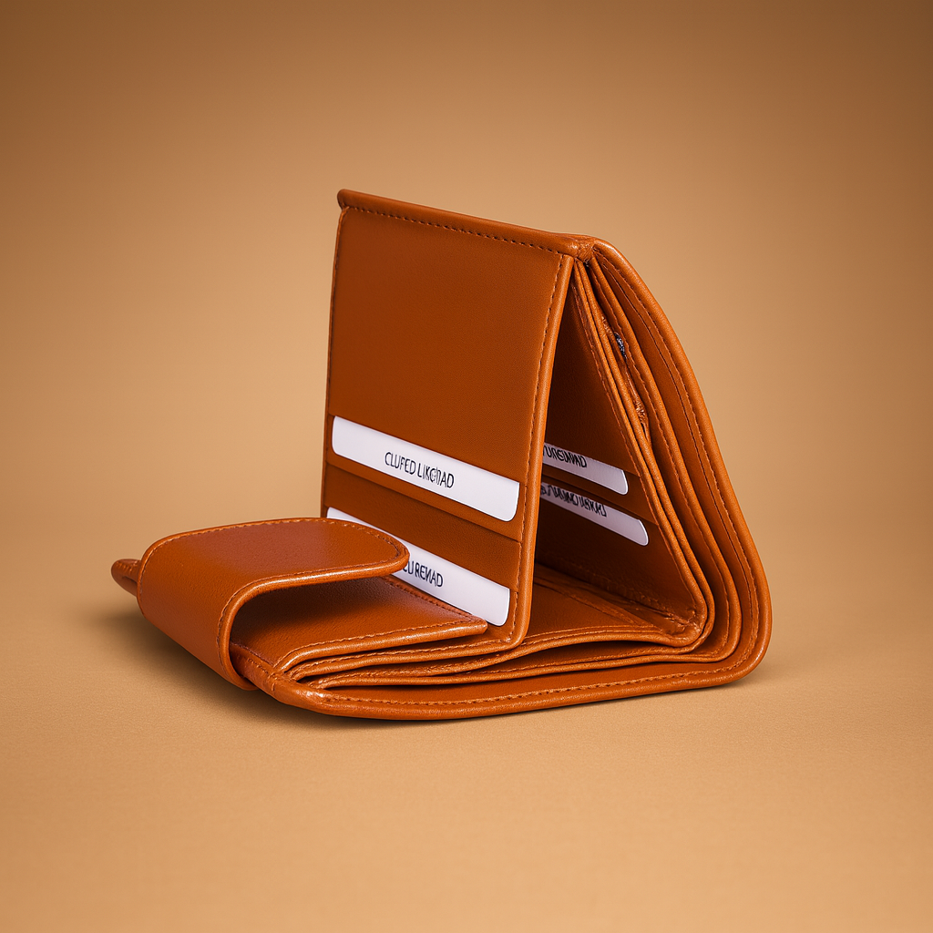 Leather Solid Orange Women Pocket Wallet