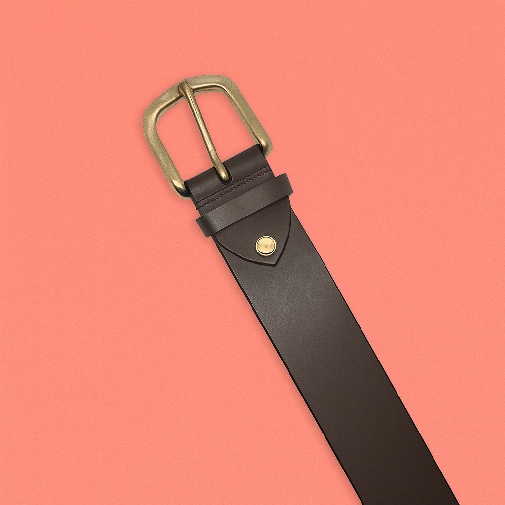 Bhokals Men Chocolate Brown Casual Leather Belt
