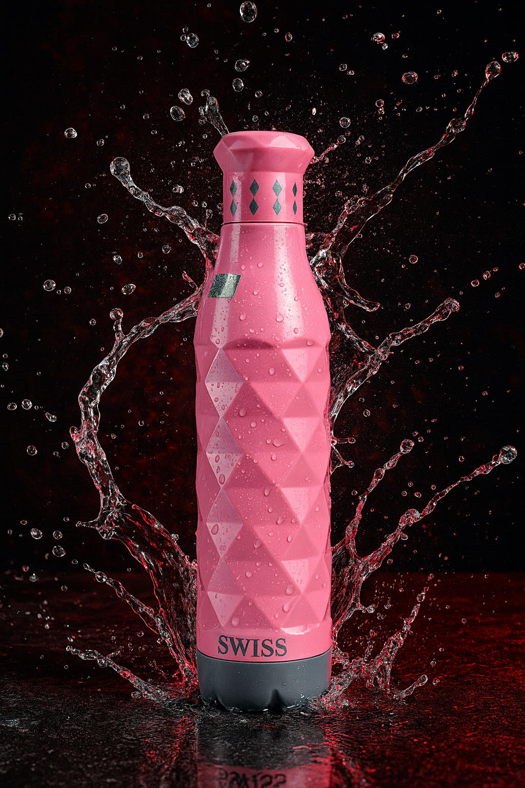 Swiss Printed Pu 750ml Pink Water Bottle