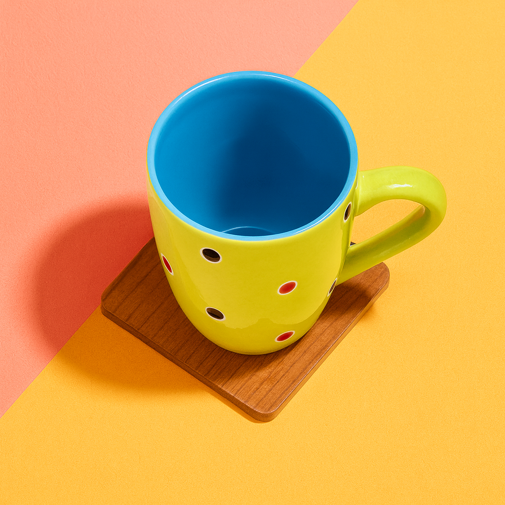 Bhokals Dots Printed Green Blue Coffee Mug
